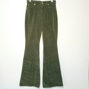74AMK Vintage Velvet Green Flared Pants Size 31